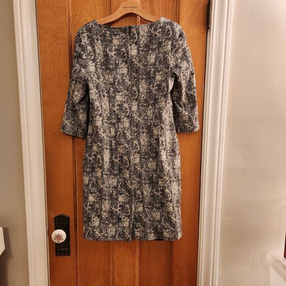 MM. Lafleur Women's Etsuko 3/4 Sleeve "Crackle" Sheath Dress with Pockets, Sz 6 - Picture 8 of 12